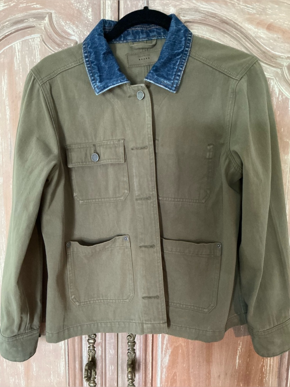 Blank NYC Denim-Collar Olive Utility Jacket